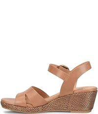 Sofft Vanessa Leather Cork Wedge Sandals