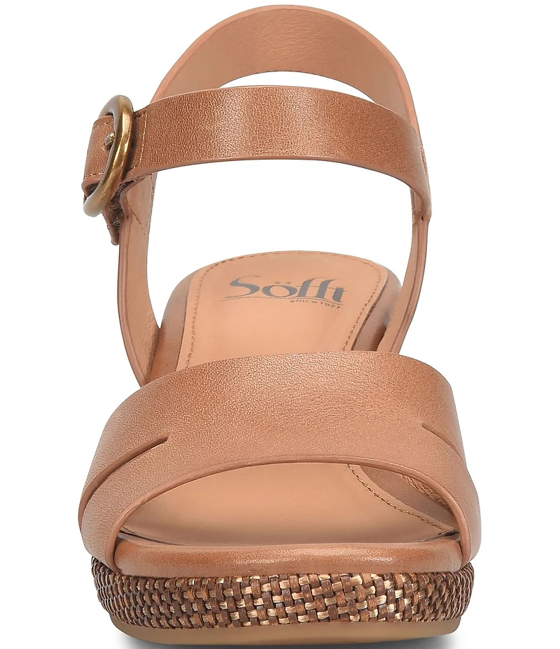Sofft Vanessa Leather Cork Wedge Sandals