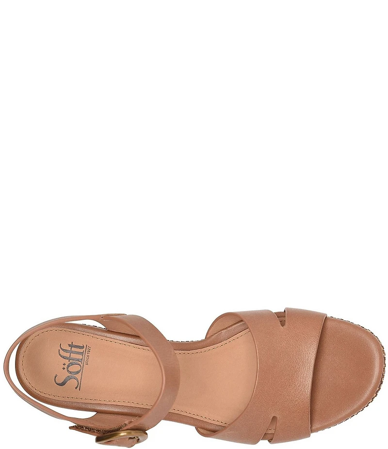 Sofft Vanessa Leather Cork Wedge Sandals