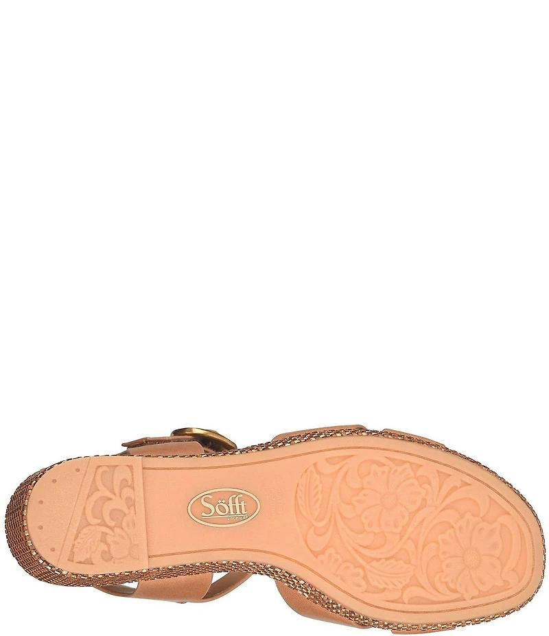 Sofft Vanessa Leather Cork Wedge Sandals
