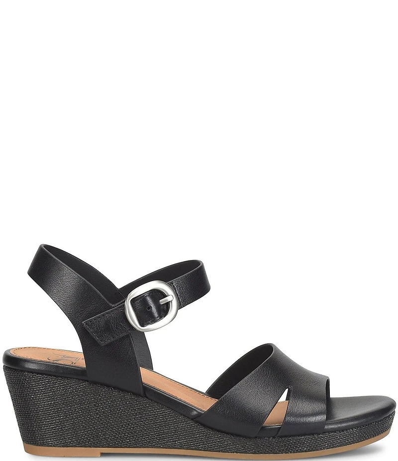 Sofft Vanessa Leather Cork Wedge Sandals