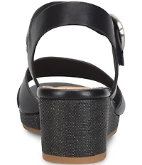 Sofft Vanessa Leather Cork Wedge Sandals