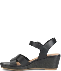 Sofft Vanessa Leather Cork Wedge Sandals
