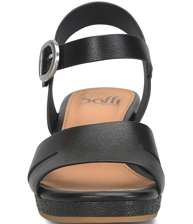 Sofft Vanessa Leather Cork Wedge Sandals