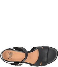 Sofft Vanessa Leather Cork Wedge Sandals