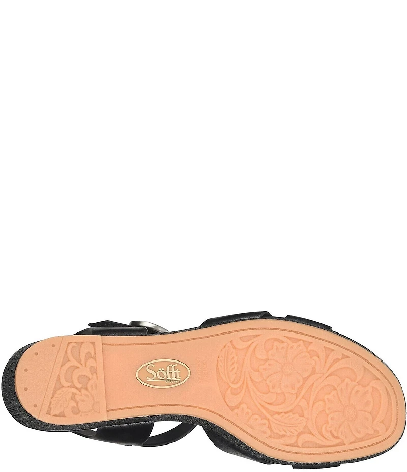 Sofft Vanessa Leather Cork Wedge Sandals