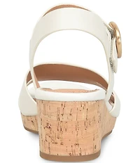 Sofft Vanessa Leather Cork Wedge Sandals