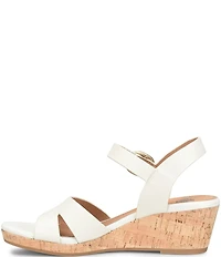 Sofft Vanessa Leather Cork Wedge Sandals