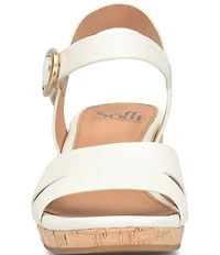 Sofft Vanessa Leather Cork Wedge Sandals