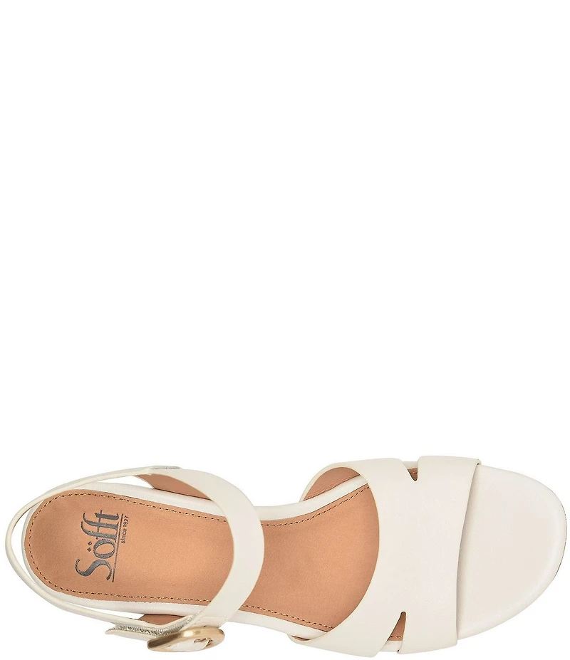 Sofft Vanessa Leather Cork Wedge Sandals
