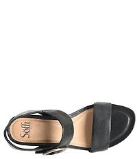 Sofft Vaya Leather Wedge Sandals