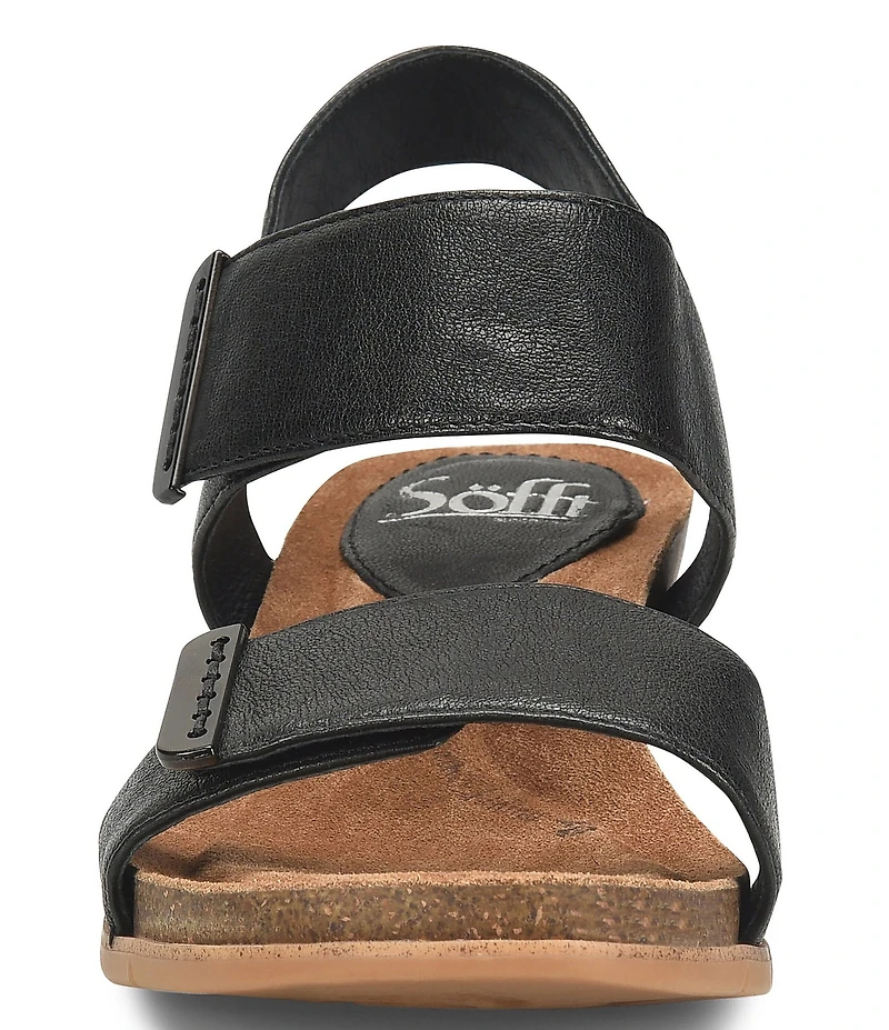 Sofft Verdi II Adjustable Leather Wedge Sandals