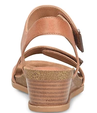Sofft Verdi II Adjustable Leather Wedge Sandals