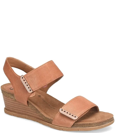 Sofft Verdi II Adjustable Leather Wedge Sandals