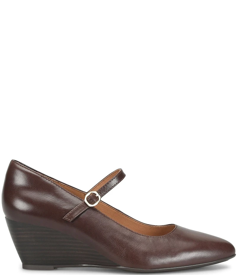 Sofft Wisteria Leather Mary Jane Wedge Pumps