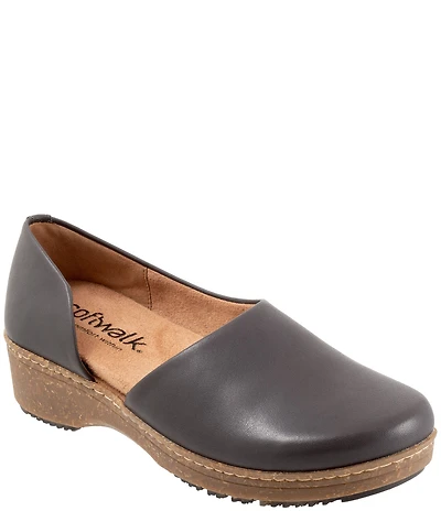 SoftWalk Addie Leather Open Side Clogs