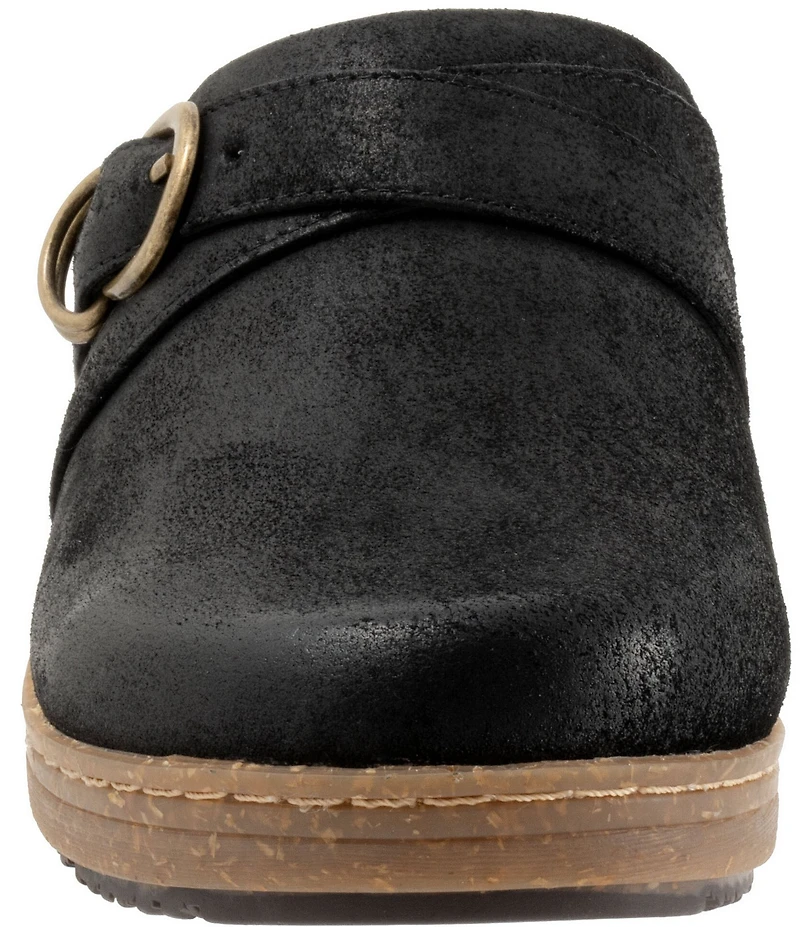 SoftWalk Asmara Suede Buckle Hardware Strap Clogs