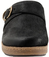 SoftWalk Asmara Suede Buckle Hardware Strap Clogs