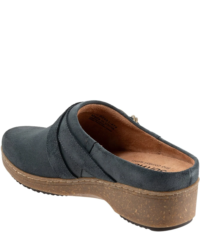 SoftWalk Asmara Suede Buckle Hardware Strap Clogs