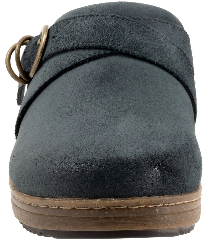 SoftWalk Asmara Suede Buckle Hardware Strap Clogs