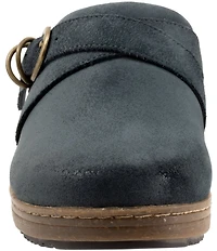 SoftWalk Asmara Suede Buckle Hardware Strap Clogs