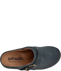 SoftWalk Asmara Suede Buckle Hardware Strap Clogs