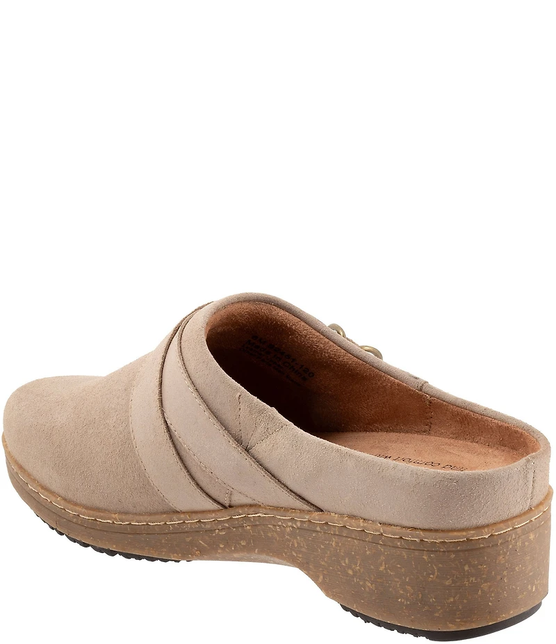 SoftWalk Asmara Suede Buckle Hardware Strap Clogs