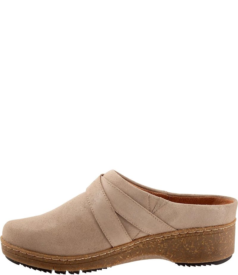 SoftWalk Asmara Suede Buckle Hardware Strap Clogs