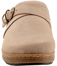 SoftWalk Asmara Suede Buckle Hardware Strap Clogs
