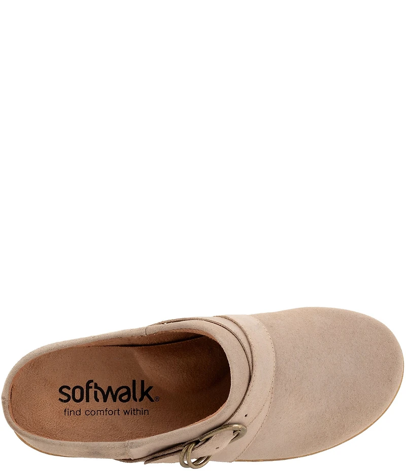 SoftWalk Asmara Suede Buckle Hardware Strap Clogs