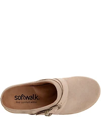 SoftWalk Asmara Suede Buckle Hardware Strap Clogs
