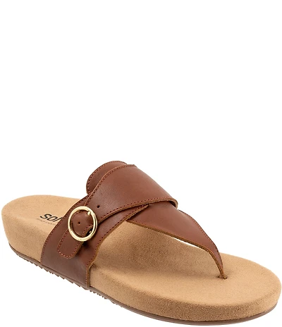 SoftWalk Belize 2.0 Leather Buckled Thong Sandals