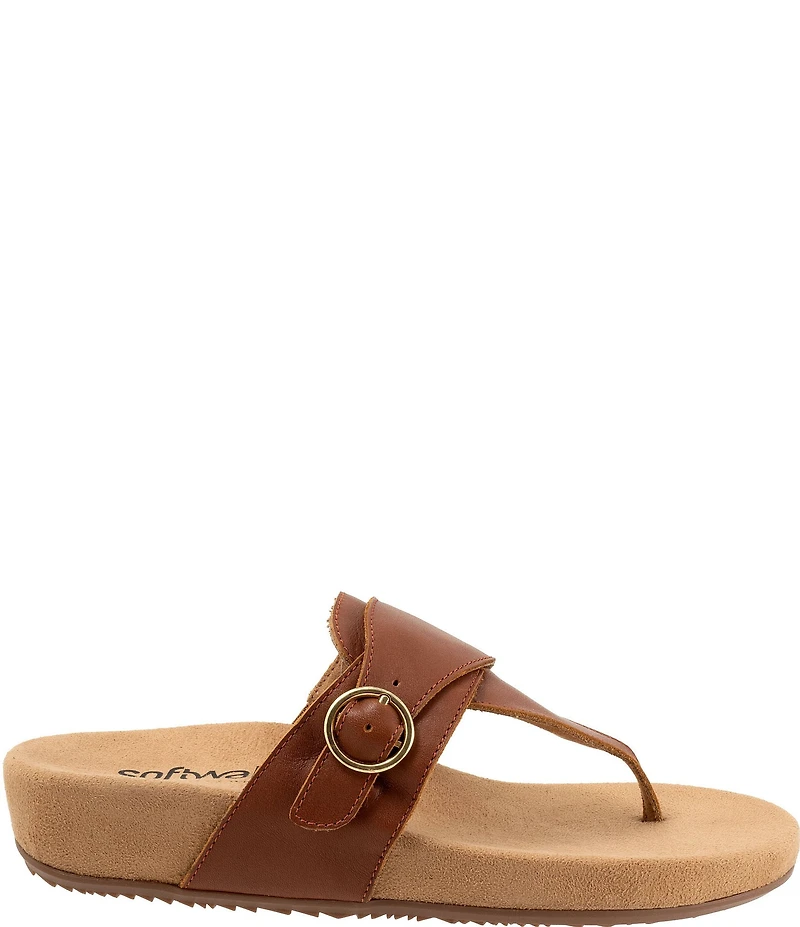 SoftWalk Belize 2.0 Leather Buckled Thong Sandals