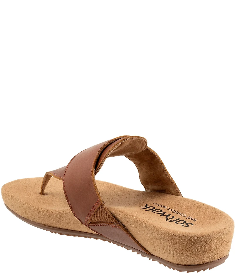 SoftWalk Belize 2.0 Leather Buckled Thong Sandals