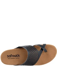 SoftWalk Blaine Perf Leather Thong Sandals