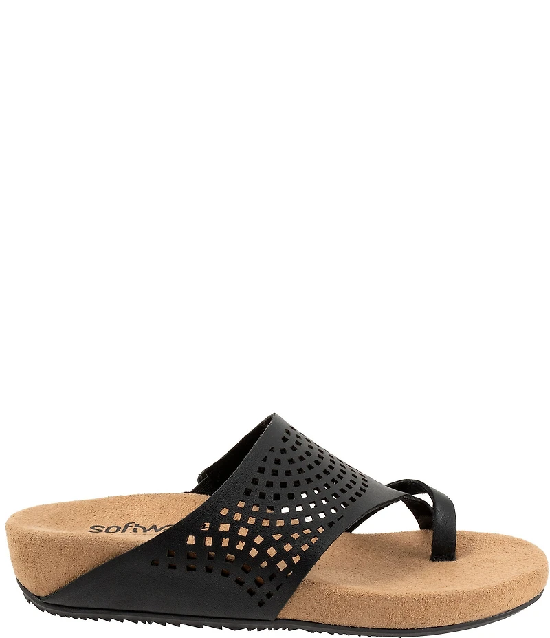 SoftWalk Blaine Perf Leather Thong Sandals