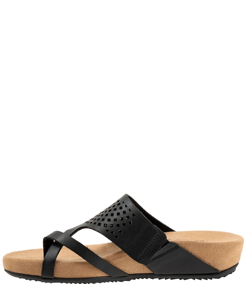 SoftWalk Blaine Perf Leather Thong Sandals