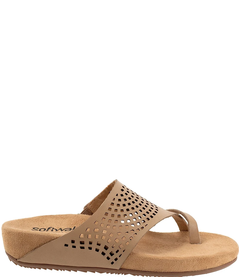 SoftWalk Blaine Perf Leather Thong Sandals
