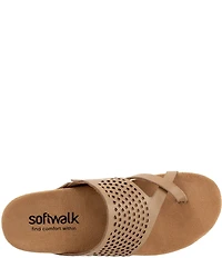 SoftWalk Blaine Perf Leather Thong Sandals