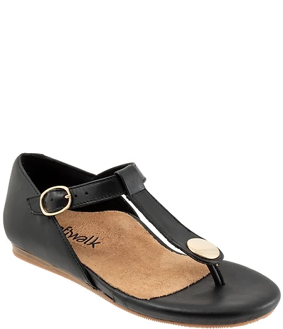 SoftWalk Charlotte Leather Thong Sandals