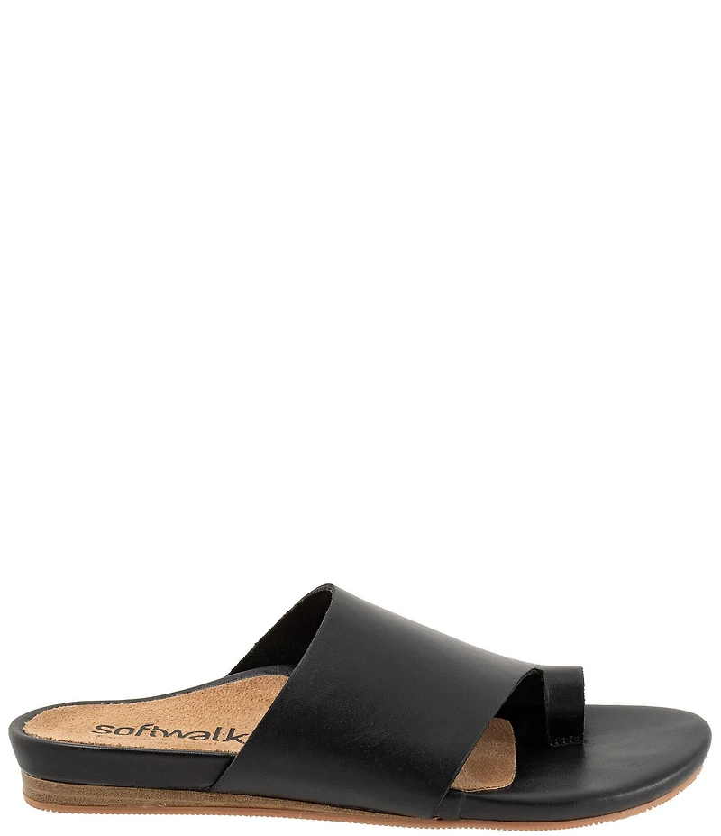 SoftWalk Corsica 2.0 Leather Toe Loop Slide Sandals