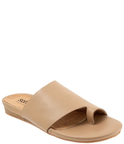 SoftWalk Corsica 2.0 Leather Toe Loop Slide Sandals