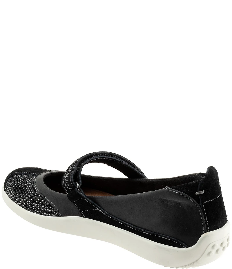 SoftWalk Dayton Suede and Mesh Mary Jane Flats