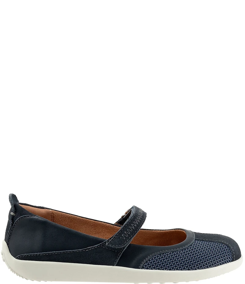 SoftWalk Dayton Suede and Mesh Mary Jane Flats