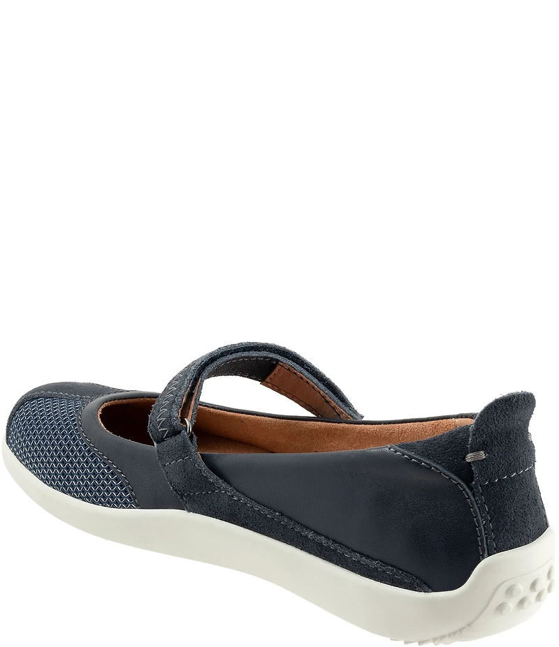 SoftWalk Dayton Suede and Mesh Mary Jane Flats
