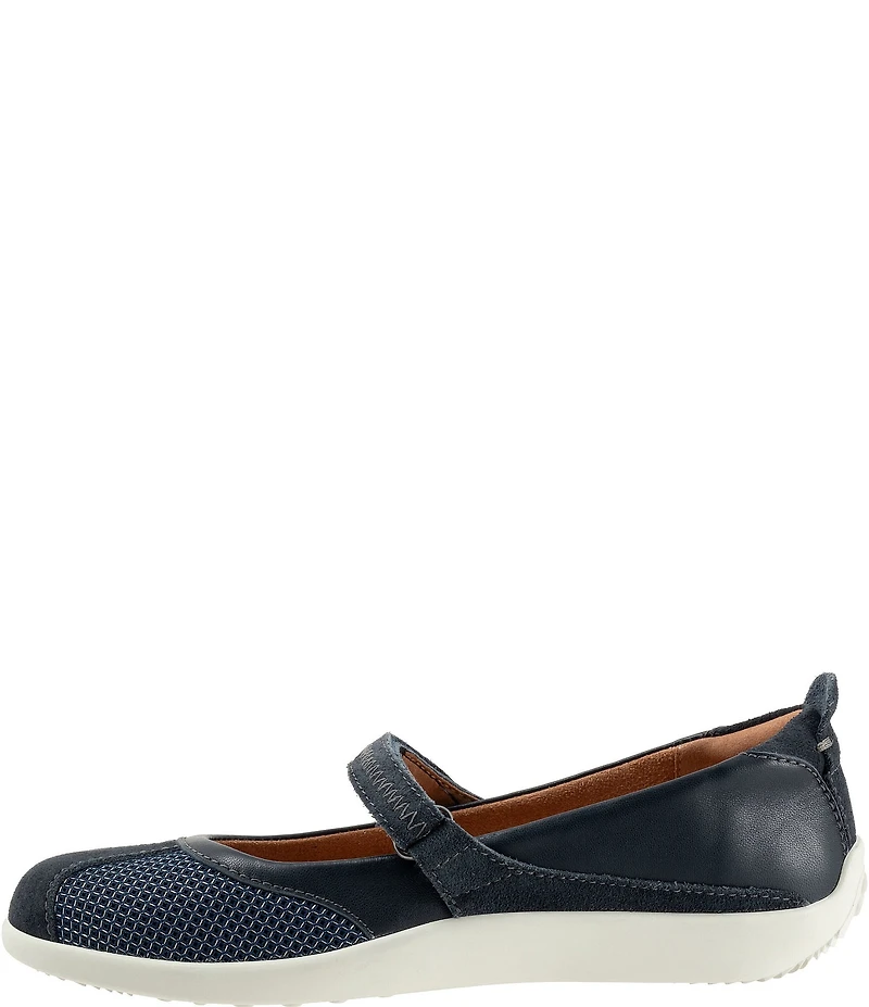 SoftWalk Dayton Suede and Mesh Mary Jane Flats