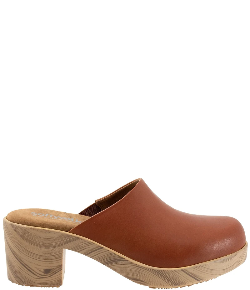 SoftWalk Felida Leather Platform Clogs