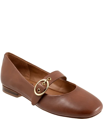 SoftWalk Kassala Leather Mary Jane Flats