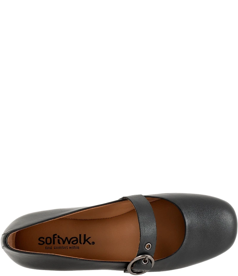 SoftWalk Kassala Leather Mary Jane Flats