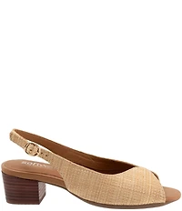 SoftWalk Lakewood Raffia Slingback Block Heel Sandals